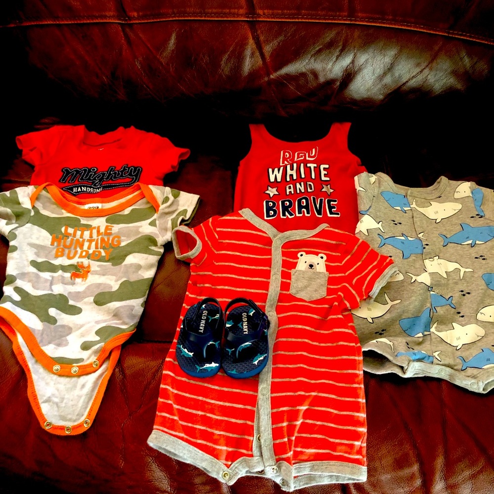 0-3 months boys rompers and sandals